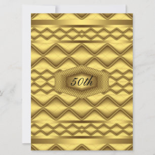 Gold   50th Birthday  Anniversary Party Invitation