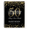 Gold 50th Birthday Guestbook Confetti Black