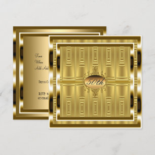 Gold 50th Birthday Party Invitation Gold