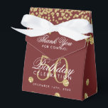 Gold 50th Birthday Thank You Confetti Burgundy Favor Box<br><div class="desc">Elegant "Thank You" 50th Birthday Gold Faux Glitter Confetti Burgundy design.</div>