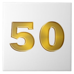 Gold 50th tile