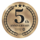 Gold 5th Anniversary Business Logo Commemorative