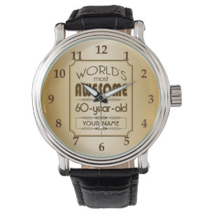 Gold 60th Birthday Celebration World Best Fabulous Watch