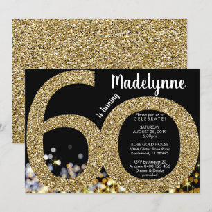 Gold 60th Birthday Invitation - 50th Invitation