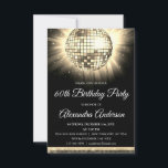 Gold 60th Birthday Party 70's Disco Ball Invitation<br><div class="desc">Gold Sixtieth Birthday Party 70's Disco Ball Party Invitation. The Gold and Black 60th Birthday Party Invitation is perfect for a modern 60th Birthday Party. Customized matching products can be created by the Designer by request.</div>