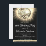 Gold 60th Birthday Party 70's Disco Ball Invitation<br><div class="desc">Gold Sixtieth Birthday Party 70's Disco Ball Party Invitation. The Gold and Black 60th Birthday Party Invitation is perfect for a modern 60th Birthday Party. Customized matching products can be created by the Designer by request.</div>