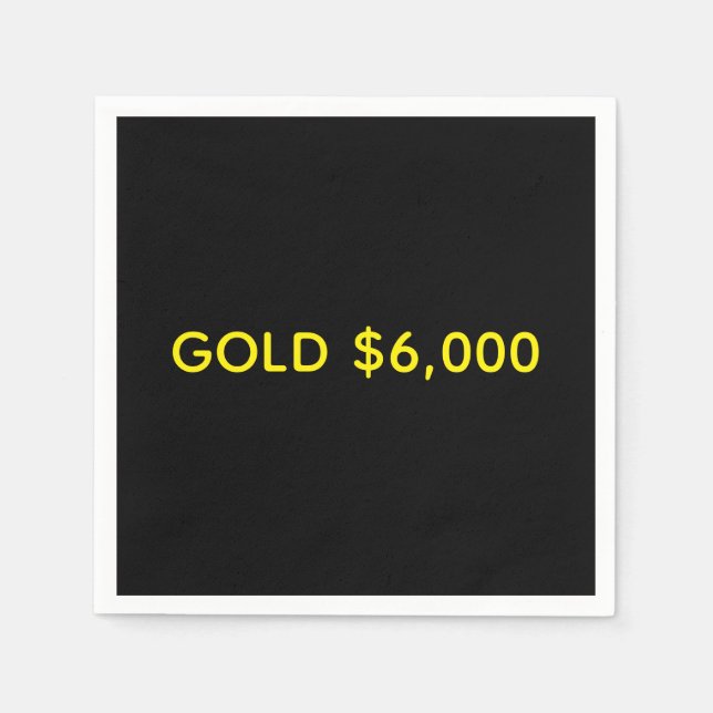 Gold $6,000 Market Celebration Napkin (Front)