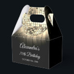 Gold 70th Birthday Party 70's Disco Ball Favor Box<br><div class="desc">Elevate your 70th birthday celebration with our Gold 70th Birthday Party 70's Disco Ball Favour Box. This favour box captures the essence of the disco era, making it the perfect choice for a retro-themed bash or any event where you want to infuse a touch of '70s magic. In a radiant...</div>