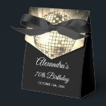 Gold 70th Birthday Party 70's Disco Ball Favor Box<br><div class="desc">Elevate your 70th birthday celebration with our Gold 70th Birthday Party 70's Disco Ball Favour Box. This favour box captures the essence of the disco era, making it the perfect choice for a retro-themed bash or any event where you want to infuse a touch of '70s magic. In a radiant...</div>