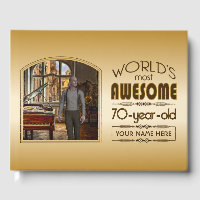 Gold 70th Birthday World’s Best Custom Photo Frame