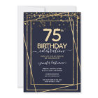 Gold 75th Anniversaire de fête Budget Invitation