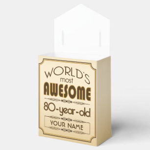 Gold 80th Birthday Celebration World Best Fabulous Favor Box