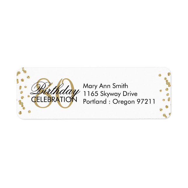 Gold 80th Birthday Glitter Confetti (Front)