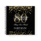 Gold 80th Birthday Guestbook Confetti Black