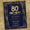 Gold 80th Birthday Party Budget Invitation