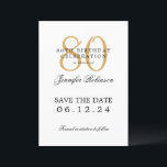 Gold 80th Birthday Party Save the Date  Invitation<br><div class="desc">Elegant "80th Birthday Party" design with a formal typography script,  custom name,  and detailed text. Easy to use and easy to personalize. Order Today!</div>