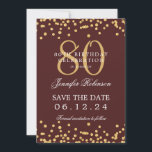 Gold 80th Birthday Save the Date Confetti Burgundy Invitation<br><div class="desc">Elegant "80th Birthday Party" design with faux glitter confetti and details text. Easy to use and easy to personalize. Order Today!</div>