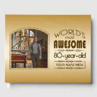 Gold 80th Birthday World’s Best Custom Photo Frame