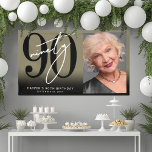 Gold 90th Birthday Party Banner<br><div class="desc">Celebrate ninety years in style with this bold and modern party banner, perfect for a milestone birthday celebration. The design on the left side features a large black “90” with a handwritten white “Ninety” layered over it for a sleek, contemporary look. On the right side, there’s space to add a...</div>
