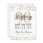 Gold 90th Birthday Save Date Confetti