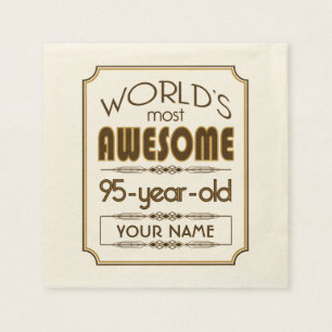 Gold 95th Birthday Celebration World Best Fabulous Napkin