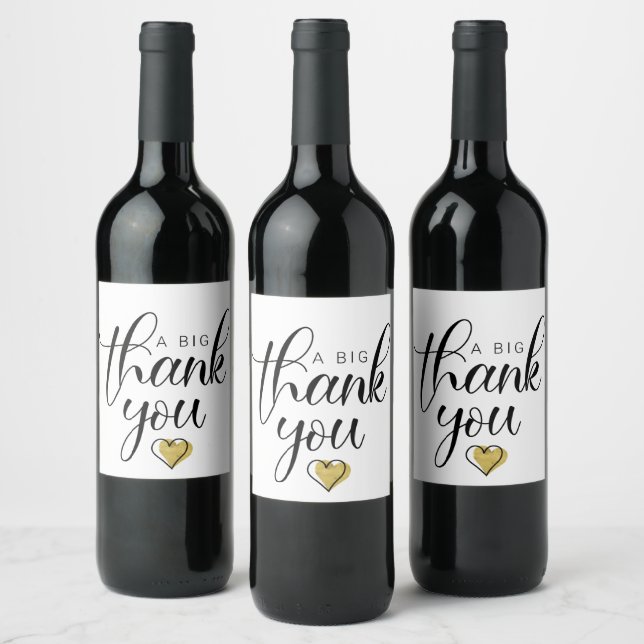 Gold A Big Thank You Thanks Clipart Thank You So A Wine Label (Bottles)