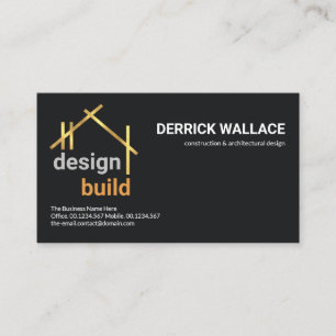 Gold A-Frame Rooftop Structure Architectural Business Card