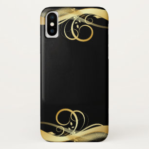 gold abstract design on black Case-Mate iPhone case