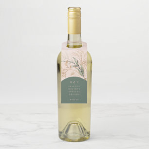 Gold Abstract Eucalyptus Modern Greenery Moss Bottle Tag