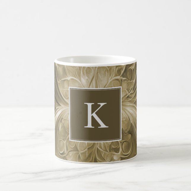 Gold Abstract Flourish Monogram Mug (Center)