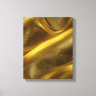 Gold Abstract Metallic Swirl Art Canvas Print