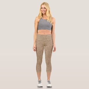 Gold Abstract Taupe Leggings 