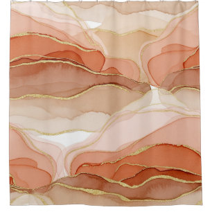 Gold Accented Fluid Art - Sienna Marble