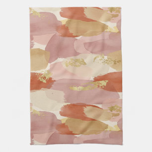 Gold Accented Fluid Art - Sienna Marble (7) Kitchen Towel