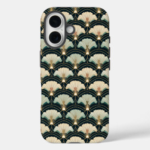 Gold Accented Japanese-inspired Fan iPhone 16 Case