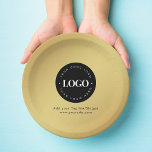 Gold Add Custom Business Company Logo & Text Party Paper Plate<br><div class="desc">These paper plates,  featuring gold background,  custom logo & text would be great for your business/promotional needs. Easily add your logo & other info by clicking on the "personalize" option.</div>