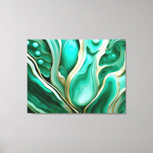 Gold Adern: Digitale Hommage an grüne Mineralien Canvas Print