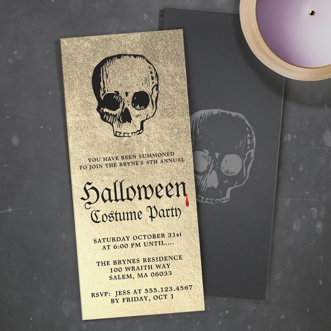 Gold Adulte Halloween Party Peau Invitation (Créateur téléchargé)