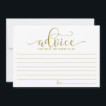 Gold Advice for the Bride Calligraphy<br><div class="desc">Modern and whimsical card for the bride. Give advice with this modern 'advice for the bride' card. It's perfect for bridal and wedding showers. Other colours are available.</div>