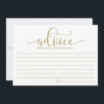 Gold Advice for the Bride Calligraphy Card<br><div class="desc">Modern and whimsical card for the bride. Give advice with this modern 'advice for the bride' card. It's perfect for bridal and wedding showers. Other colours are available.</div>