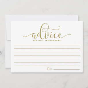 Gold Advice for the Mom to be Calligraphy Card