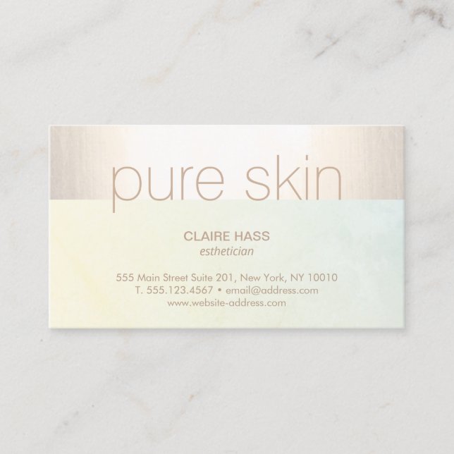 Gold Aesthetician Skincare Day Spa Business Card (Front)