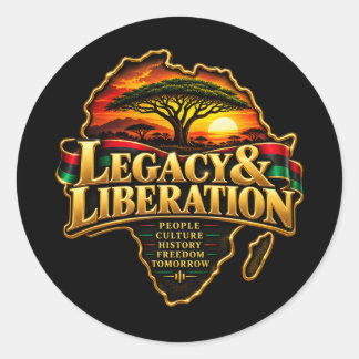 Gold Africa Map Sunset Acacia Heritage Sticker