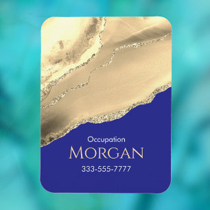 Gold Agate & Glitter, Promote Your Business, Blue Magnet