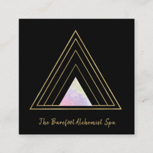 *~* Gold Alchemy Triangle Sacred Geometry Minimal Square Business Card