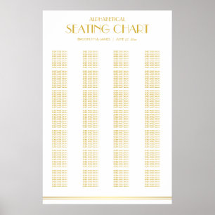 Gold Alphabetical Wedding Seating Chart 24x36