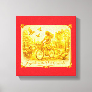 Gold Amsterdam Arched Bridges Charm Canvas Print