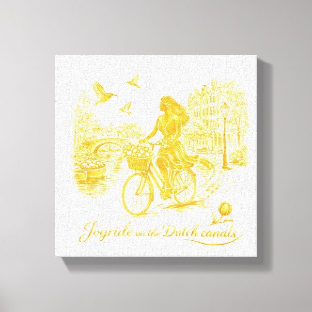 Gold Amsterdam Arched Bridges Charm Canvas Print (Front)