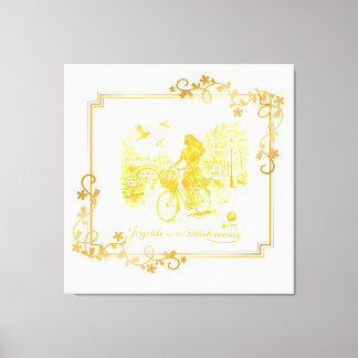 Gold Amsterdam Arched Bridges Charm Canvas Print