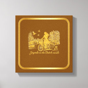 Gold Amsterdam Arched Bridges Charm Canvas Print